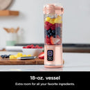 Ninja BC155PS Blast Two-Pack Portable Blender Cordless 18oz - Peach & Stone - Like New