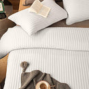 B08DXD4SL1 3-Piece Quilt Sets Shams Straight Line Papyrus Grey Queen - Brand New