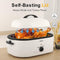 Sunvivi 24lb 20 Quart Roaster Oven Electric Roaster Self-Basting Lid - White Like New