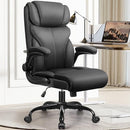 HEROSET OFFICE CHAIR DESK CHAIRS EXECUTIVE BREATHABLE LEATHER MATTE BLACK - Like New