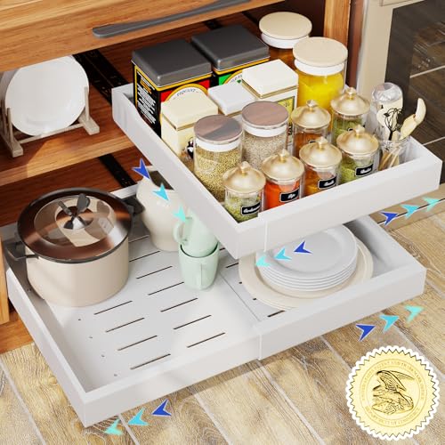 GRACENAL PULL OUT CABINET ORGANIZER KITCHEN ORGANIZERS AND STORAGE WHITE - Like New