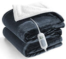 Electric Heated Throw, Double-Sided Flannel & Sherpa, 8 Heating Levels - Brand New