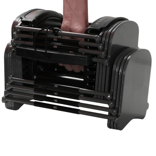 POWERBLOCK SPORT 50 ADJUSTABLE DUMBBELL SET, 50 LBS PER HAND, 2PC - BLACK/GRAY - Like New
