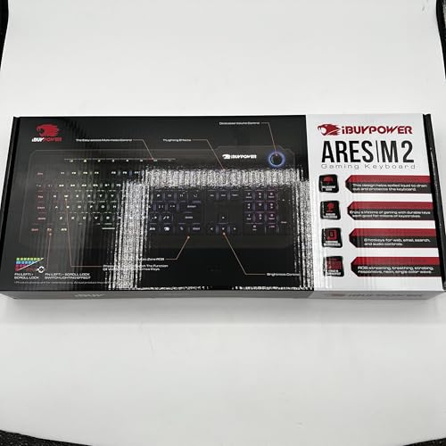 IBUYPOWER ARES M2 RGB BACKLIT USB WIRED GAMING KEYBOARD - BLACK - Scratch & Dent