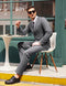 COOFANDY MEN'S 2 PIECE SUITS CLASSIC FIT 2 BUTTON DRESS SUITS - SIZE: 2XL - GRAY - Like New