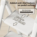 TARANTA 5 STEP LADDER, PORTABLE FOLDING LADDER WITH WIDE PEDAL, 330 LBS - WHITE - Like New