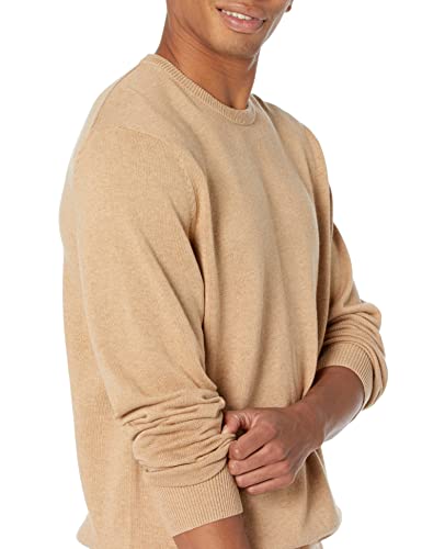 AMAZON ESSENTIALS MENS LONG-SLEEVE CREWNECK SWEATER, MEN XS, CAMEL HEATHER - Like New