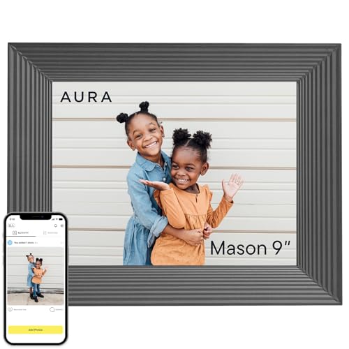 AURA MASON WIFI DIGITAL PICTURE FRAME WIRECUTTER'S BEST DIGITAL FRAME - BLACK - Brand New