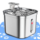 MISFANS PET WATER FOUNTAIN STAINLESS STEEL,74OZ/2.2L WATER DISPENSER - BT0002-2 - Like New