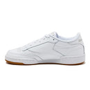 REEBOK MEN'S CLUB C 85 SNEAKER SIZE: WOMEN 8.5 (JP W25.5) - WHITE/GREY/GUM - Brand New