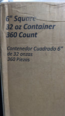 PACTIV Container 6 Square 32oz Clear Cookie, 360 Count - Brand New