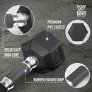 WF Athletic Supply Rubber Encased Hex Dumbbells Rubber Grip Contoured Handle - Brand New