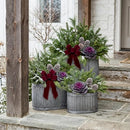 French Country Oval Chubby Belly Planters, Grey, Set of 3, 24.5, 20, 14.5 " - Brand New