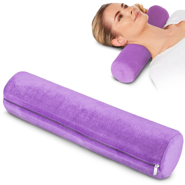 ALLSETT HEALTH CERVICAL NECK ROLL MEMORY FOAM PILLOW | ASHO816PB - PURPLE - Like New