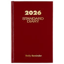 AT-A-GLANCE 2026 DIARY STANDARD DIARY DAILY 5" X 7-1/2" SMALL HARDCOVER RED - Brand New