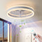 AHAWILL 15.7" LOW PROFILE CEILING FAN WITH LIGHT AND REMOTE MODERN - WHITE - Like New