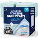 ASH01UP ALLSETT HEALTH 50 PACK ADHESIVE DISPOSABLE BED PADS ADULTS - BLUE - Brand New