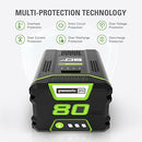 GREENWORKS 80V 2.5AH LITHIUM-ION BATTERY GBA80250 - BLACK - Like New