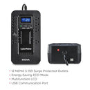 CYBERPOWER EC650LCD ECOLOGIC BATTERY BACKUP & SURGE PROTECTOR UPS SYSTEM - Like New
