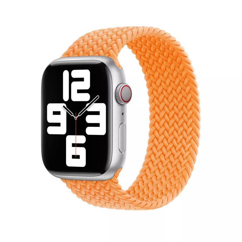 APPLE WATCH BRAIDED SOLO LOOP 45MM - SIZE 10 - BRIGHT ORANGE - Like New