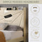 KMNAGT QUEEN SIZE UPHOLSTERED BED FRAME - BEIGE - Like New