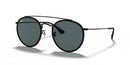 RAY-BAN DOUBLE BRIDGE ROUND SUNGLASSES MEDIUM BLACK/DEEP BLUE - Scratch & Dent