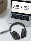 KVIDIO Active Noise Cancelling Headphones 70 Hours Playtime WH304B - Black - Like New
