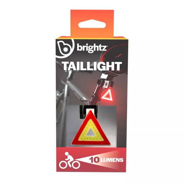 BRIGHTZ TRIANGLE LED TAIL LIGHT ABS BIKE REFLECTOR, SEAT POST MOUNT 8-HOUR - Brand New
