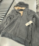 EURO JOY MEN'S SWEATER WITH FULL ZIP INLINED FUR - SIZE: MEN 2XL - CHARCOAL - Brand New