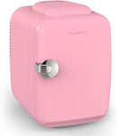 CROWNFUL Mini Fridge, 4 Liter/6 Can, Portable Cooler and Warmer - Pink - Like New