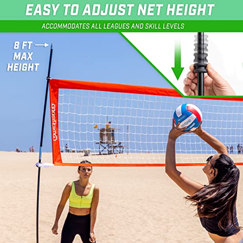 GOSPORTS FREESTANDING VOLLEYBALL TRAINING NET - 20 FT - BLACK/RED - Like New