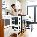 WishaLife Kids Kitchen Step Stool with Safety Rail, Children Standing Tower - Brand New