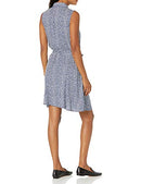 AMAZON ESSENTIALS WOMEN SLEEVELESS RELAXED-FIT WOVEN SHIRT 2XL BLUE WHITE PETAL - Brand New