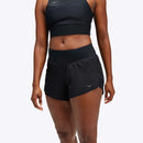 HOKA ONE ONE HOKA GLIDE 4" SHORT WOMEN'S - SIZE: WOMEN S - BLACK - Brand New