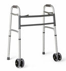 Medline Heavy-Duty Bariatric Folding Walker 5” Wheels Handles 500 lb Capacity - Brand New