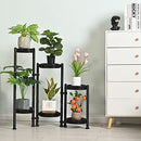 TITTIFERS 6 Tier Tall Plant Stand Foldable Corner 30" Tall Flower Stand - Black - Brand New