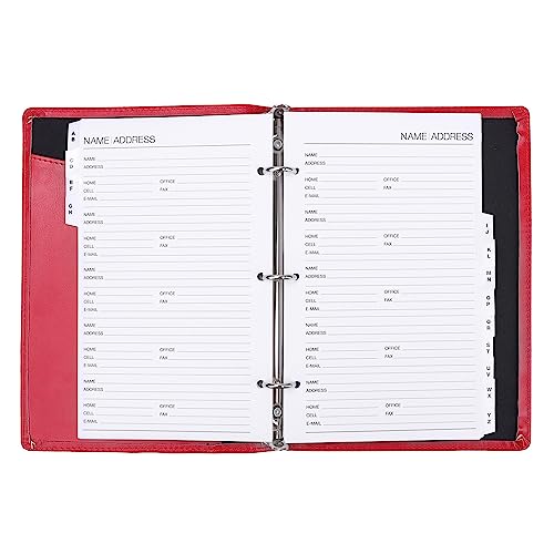 OFFICE DEPOT VINYL RINGBOUND TELEPHONE/ADDRESS BOOK 6 5/16IN. X 9 in RED - Brand New