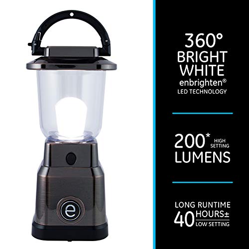 ENBRIGHTEN LED MINI LANTERN BATTERY OPERATED BRIGHT WHITE 200 LUMENS - BRONZE - Like New