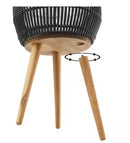 CASAFIELD LARGE BLACK RATTAN ROUND INDOOR PLANTER BASKET STAND - BLACK - Like New