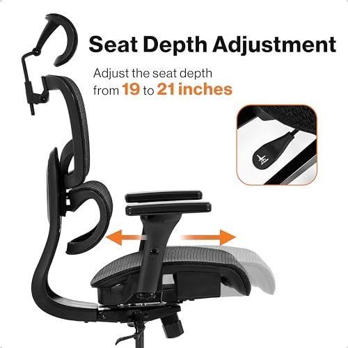 WELLNEWLIFE Prestige Ergonomic Office Chair Adjustable Lumbar Support - Black - Like New
