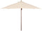 SHADE BASICS 11' RD. FAUX-WOOD STEEL PATIO UMBRELLA, PIN STOP ANTIQUE BEIGE - Like New