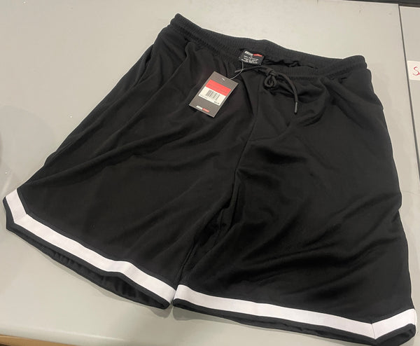 JUMP START MEN'S ACTIVE DRAWSTRING MESH BASKETBALL SHORTS SIZE: XL - BLACK - Brand New