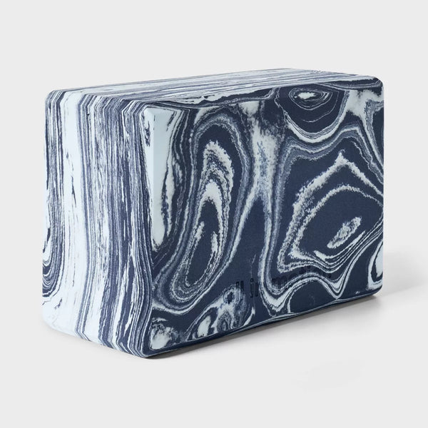 ALL IN MOTION MARBLE YOGA BLOCK EVA FOAM FITNESS ACCESSORY - BLUE - Like New
