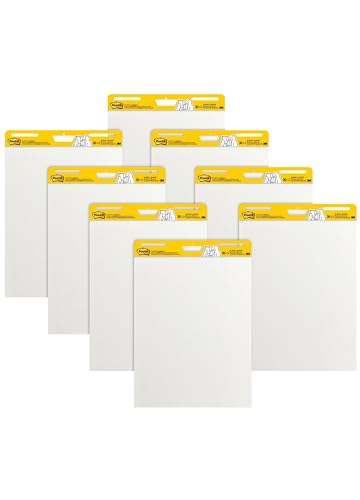 POST-IT 1668443 SUPER STICKY EASEL 25-X30" WHITE 8 PACK (559-VAD-8PK) - WHITE - Brand New