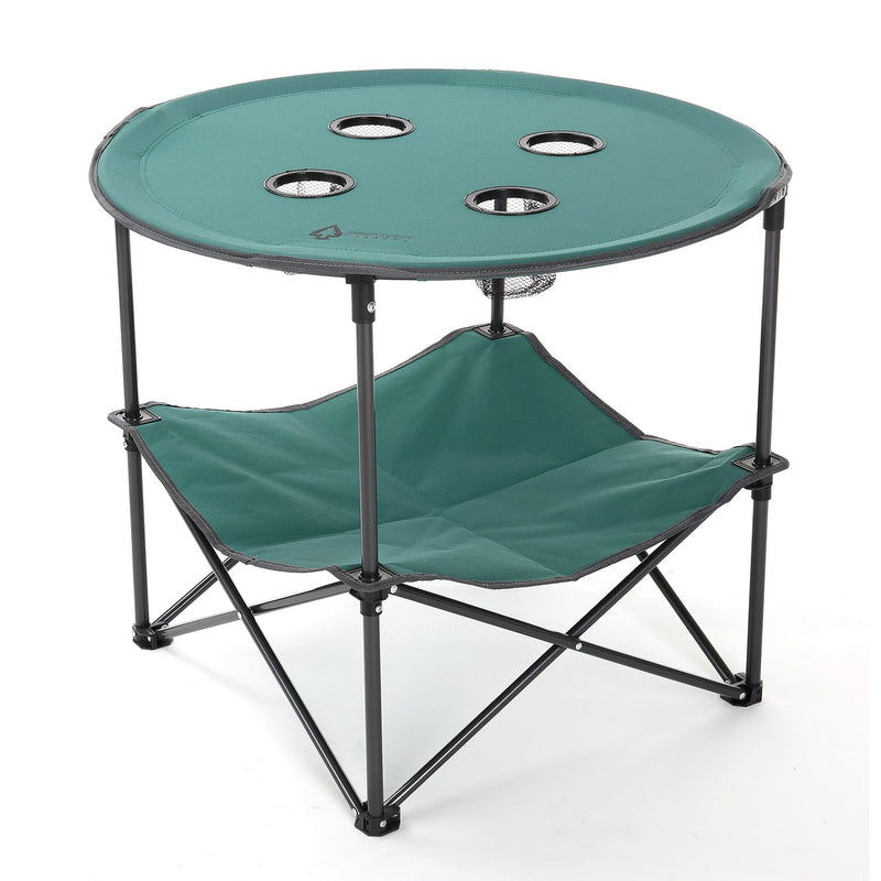 ARROWHEAD OUTDOOR 28” PORTABLE FOLDING TABLE 4 CUP HOLDERSNO KKS0231U - GREEN Like New