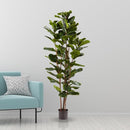 PURE GARDEN ARTIFICIAL FIDDLE LEAF FIG TREE, 72”, 50-LG1119 - GREEN - Like New
