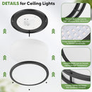 TOBUSA 10" LED Flush Mount Ceiling Light Kitchen Lighting Fixture - Black - Like New