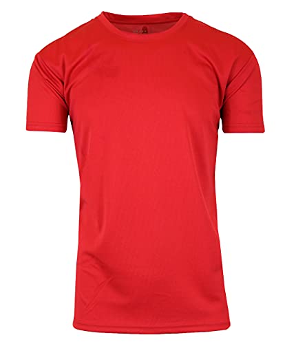 Galaxy by Harvic Men's Moisture-Wicking Wrinkle Free Tee (MPT-100RD-2XL) Red 2XL - Brand New