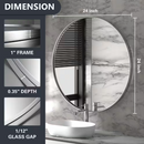 PAIHOME 24 IN. W X 24 IN. H MEDIUM ROUND STAINLESS STEEL WALL MIRROR - SILVER - Like New