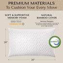 MUELLERHOME MUELLER NIRVANA QUEEN SIZE MEMORY FOAM LOFT PILLOW LP-1200 - WHITE - Brand New